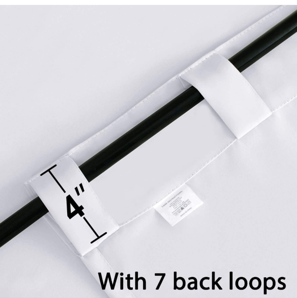 Turquoize White Curtains 84 Inch Long - Picture 4 of 5